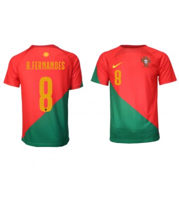 Portugal Bruno Fernandes #8 Replica Home Stadium Shirt World Cup 2022 Short Sleeve